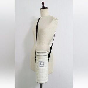 CHANEL White Quilted Bottle Carrier